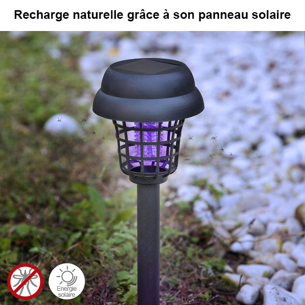 Lampe de Jardin Solaire Anti-Moustiques avec Lumière UV