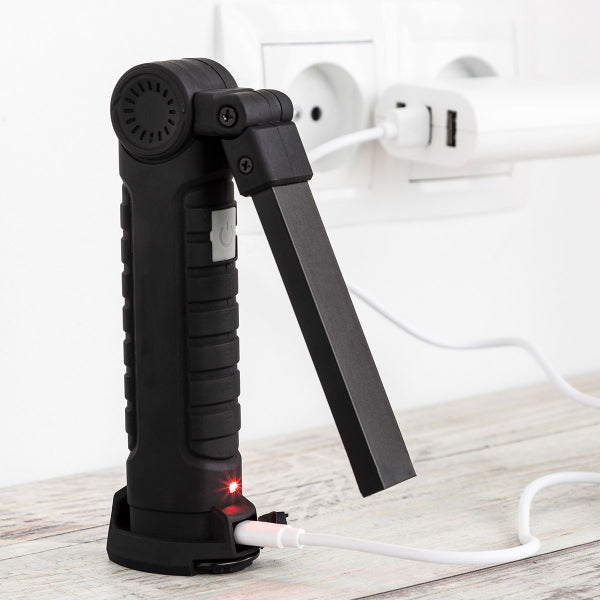 Lampe de Poche LED Rechargeable Magnétique avec 5 Socles Éclairants