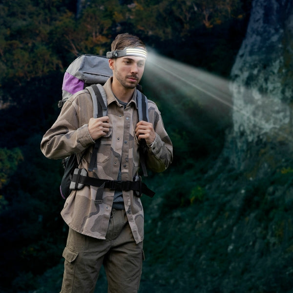 Lampe frontale LED rechargeable ultra lumineuse avec triple LED et réglage d'intensité