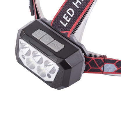 Lampe Frontale 5 LED - Portée 500 m, Idéale pour Aventures Nocturnes