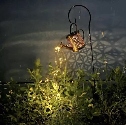 Lampe de jardin solaire en arrosoir avec éclairage LED - Ambiance magique garantie
