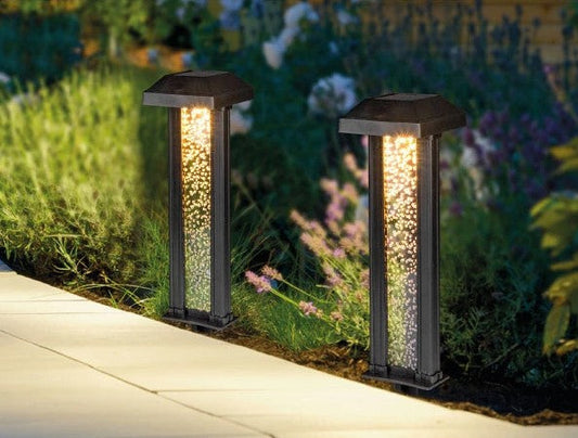 Lot de 2 Lampes Solaires LED pour Éclairage de Jardin