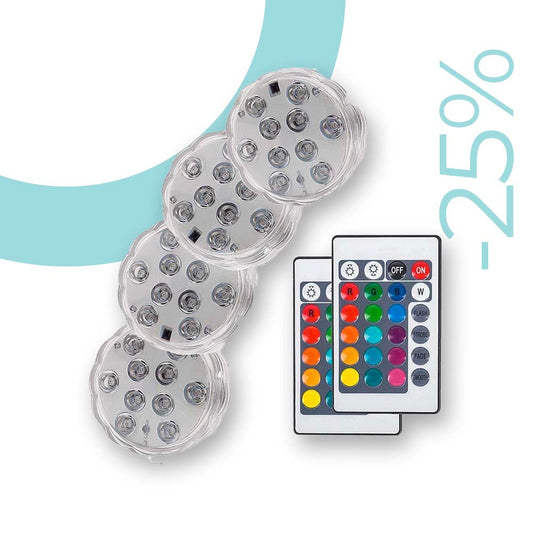 Lampe LED Submersible - Pack de 4 Spots Illuminez vos Espaces avec Style!
