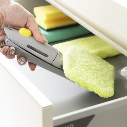 Lave-vitre pliable 2 en 1 avec spray et tête articulée