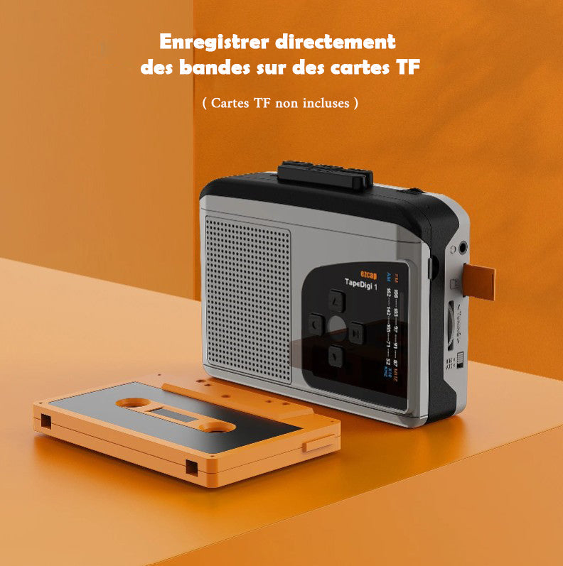 Lecteur Portable de Cassettes et Radio AM/FM avec Haut-parleur Intégré