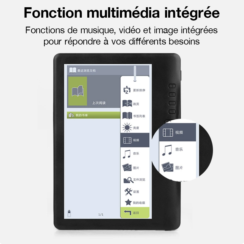 Liseuse Android WiFi 7 pouces avec Étui - Idéale pour vos lectures nomades