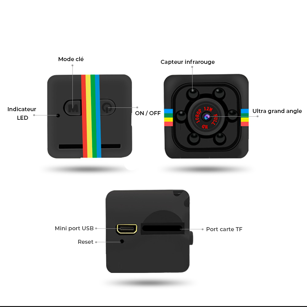 Mini caméra discrète HD 1080P avec carte SD 16 Go intégrée
