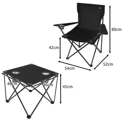 Ensemble de 2 chaises pliantes et 1 table pliante pour vos aventures en plein air