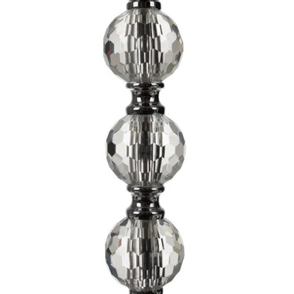 Ensemble de 3 bougeoirs-lanternes en métal argenté avec cristaux