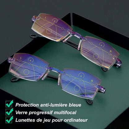 Lunettes de lecture progressives avec protection anti-lumière bleue et anti-reflet