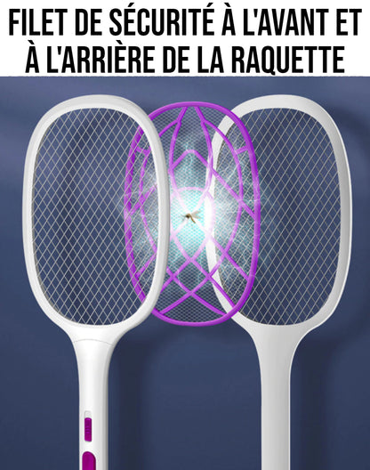Raquette Anti-Moustiques Électrique avec Éclairage Intégré