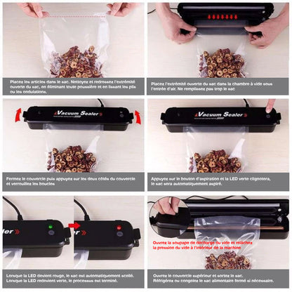 Machine sous vide professionnelle avec 10 sacs offerts - Cuisine facilitée!