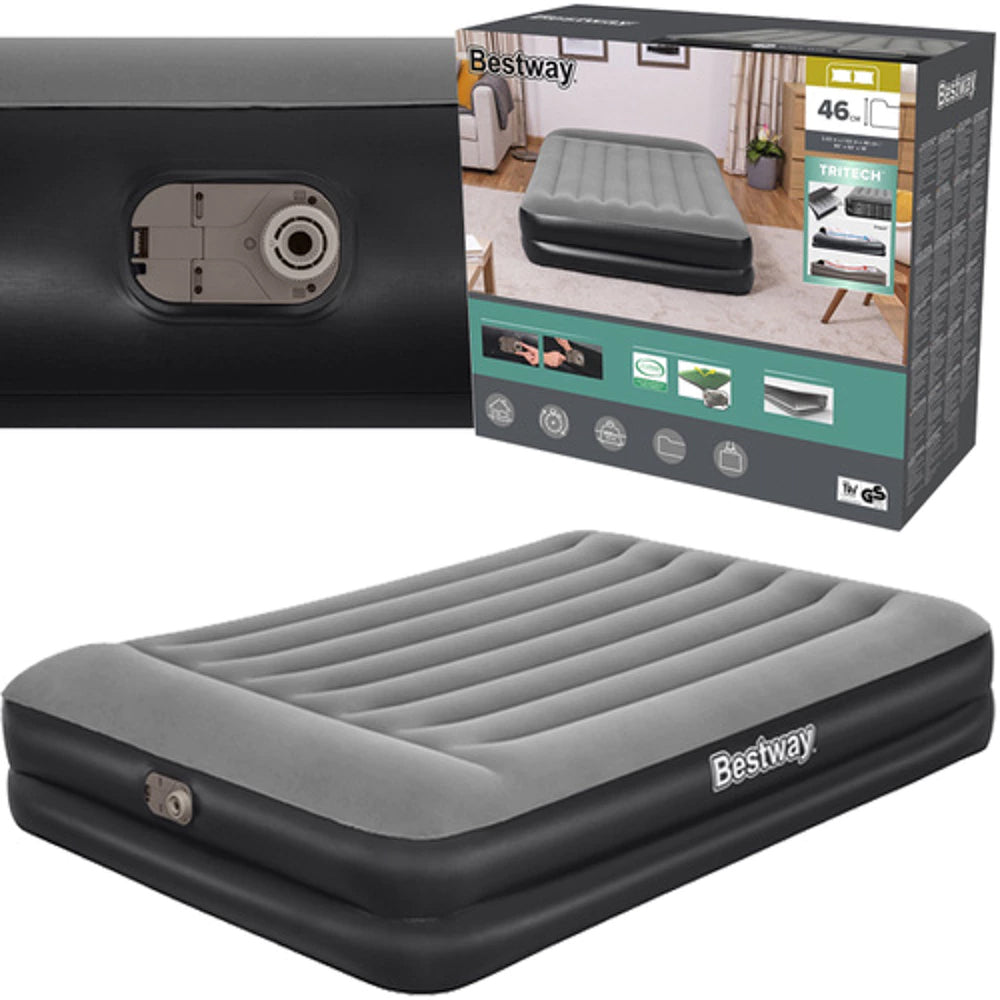 Matelas gonflable 203x152x46 cm avec pompe intégrée - Confort nomade