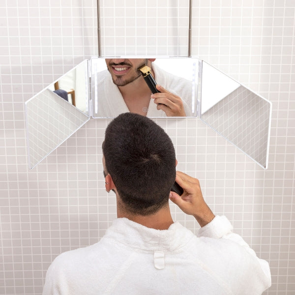 Miroir de Salle de Bain LED 360° - Éclairage Adjustable et Pliable