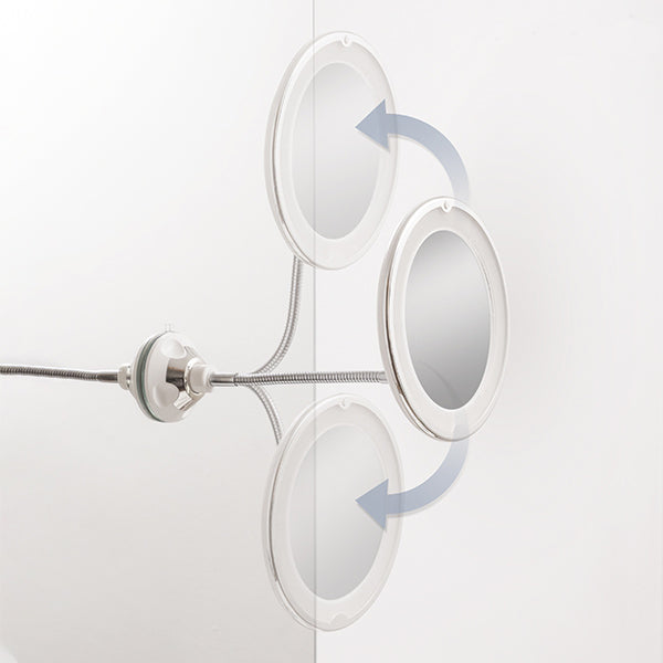 Miroir Grossissant LED avec Bras Flexible et Ventouse