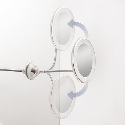 Miroir Grossissant LED avec Bras Flexible et Ventouse