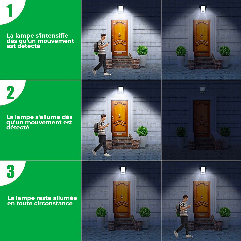 Lampe LED Solaire à Clipser avec Détecteur de Mouvement
