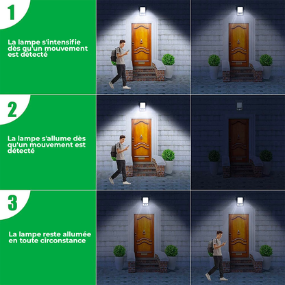 Lampe LED Solaire à Clipser avec Détecteur de Mouvement