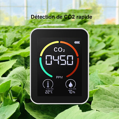 Moniteur de qualité d'air compact : CO2, humidité et température pour un environnement sain