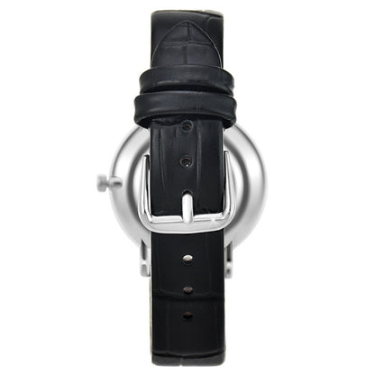 Montre Bianca Élégante en Cuir Noir et 58 Cristaux Autrichiens