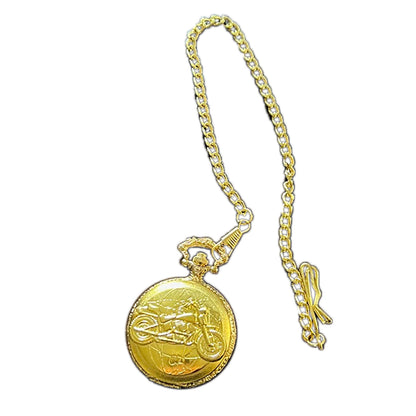 Montre de poche moto vintage à clapet doré