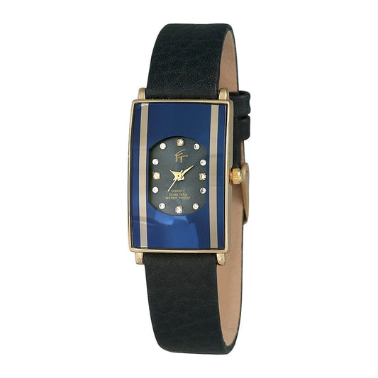 Montre à quartz élégante pour femme avec bracelet en cuir véritable