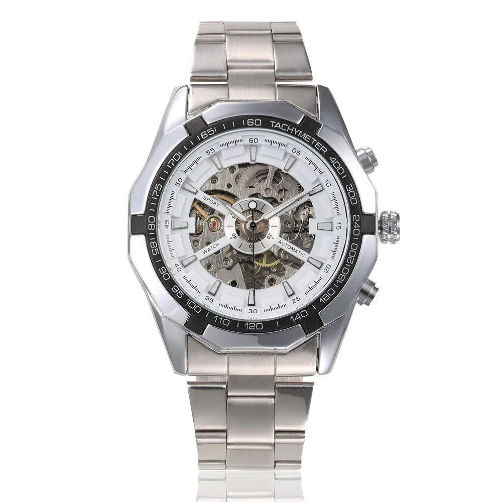 Montre à Quartz en Argent au Design Contemporain pour Homme