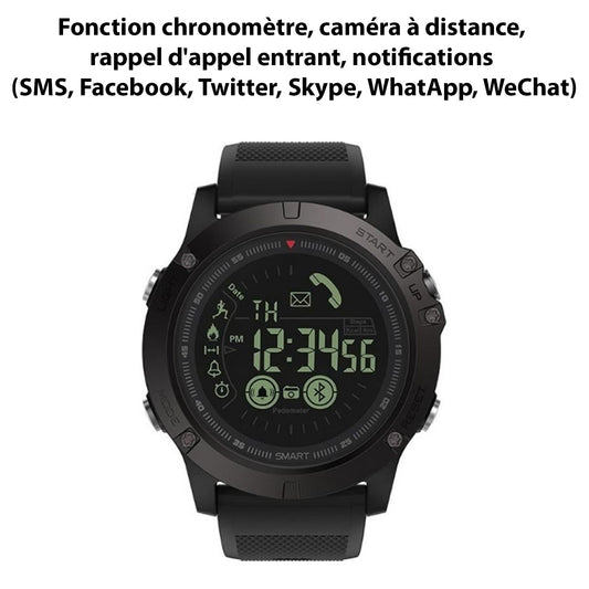 Montre connectée tactique militaire Bluetooth multi-fonctions 25 en 1 - Compatible iOS et Android
