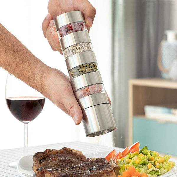 Moulin à Épices 4 en 1 - Élégance et Praticité en Cuisine