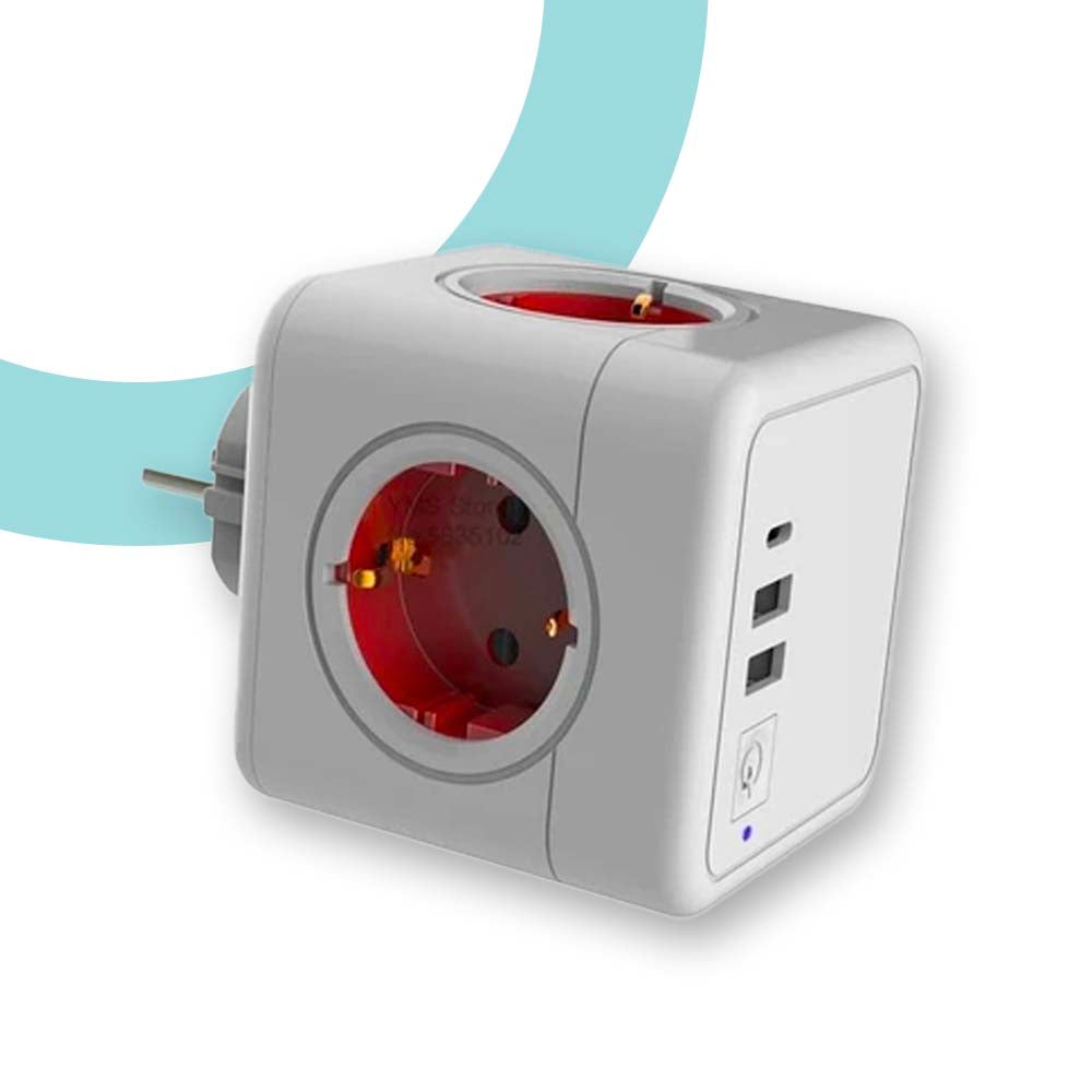 Multiprise Cube 4 Prises + 3 Ports USB - Le Compagnon Idéal pour Vos Appareils