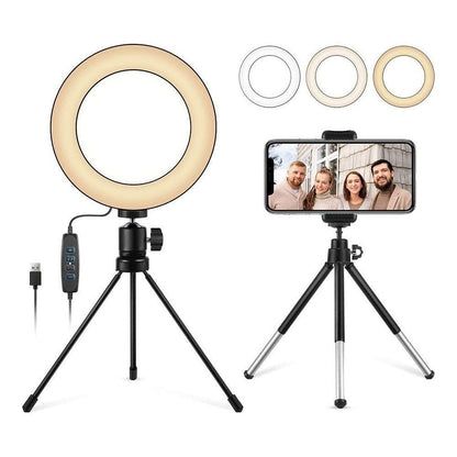 Lampe LED à Selfie avec 3 Modes d’Éclairage et 10 Niveaux de Luminosité – Livraison Gratuite