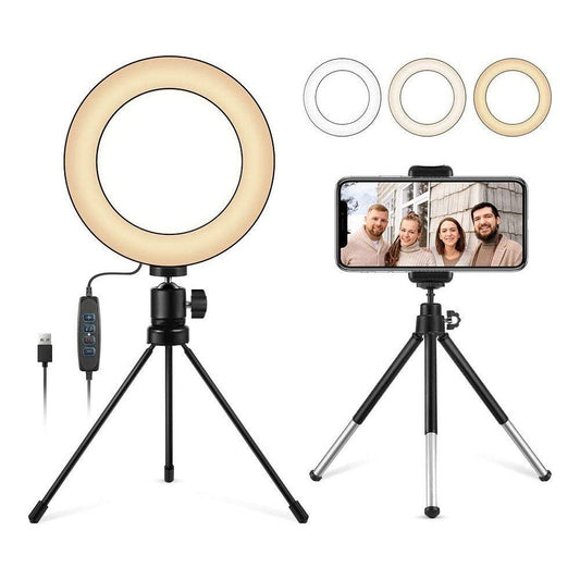 Lampe LED à Selfie avec 3 Modes d’Éclairage et 10 Niveaux de Luminosité – Livraison Gratuite