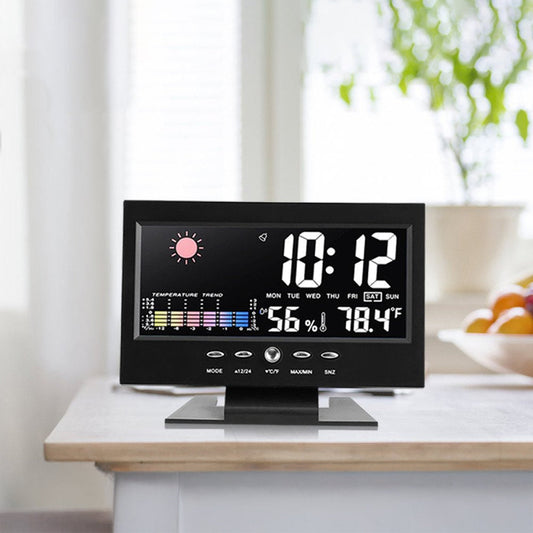 Station météorologique avec horloge et écran couleur – Livraison gratuite
