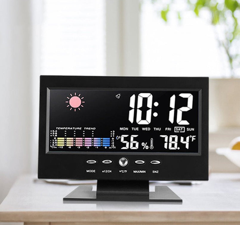 Horloge Météo Colorée avec Radio Rétro Portable FM/AM