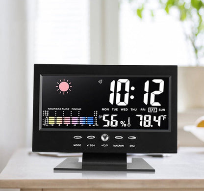 Horloge Météo Colorée avec Radio Rétro Portable FM/AM
