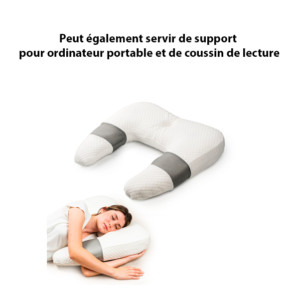 Oreiller ergonomique multifonctionnel avec housse lavable