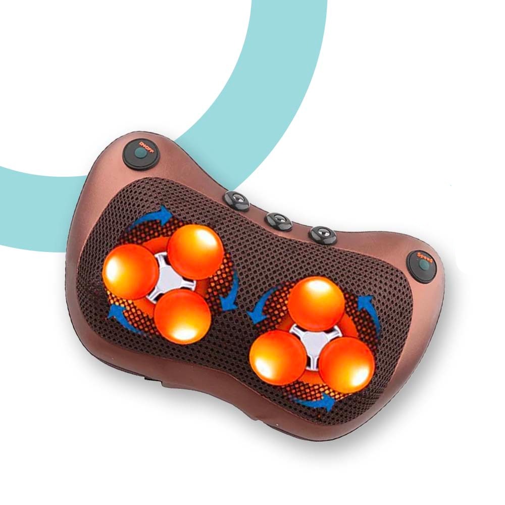 Oreiller Masseur Shiatsu Électrique Chauffant avec Magnéto-Thérapie