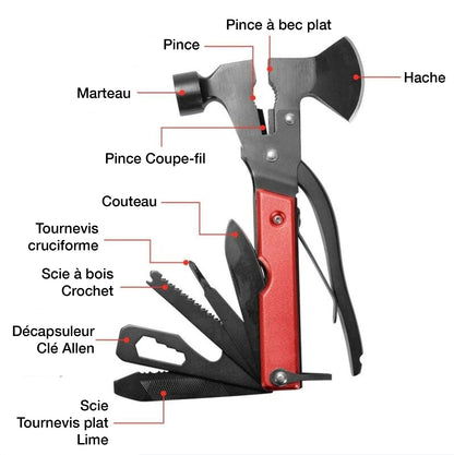 Outil Multifonction 17-en-1 : Votre Compagnon d'Aventure Essentiel