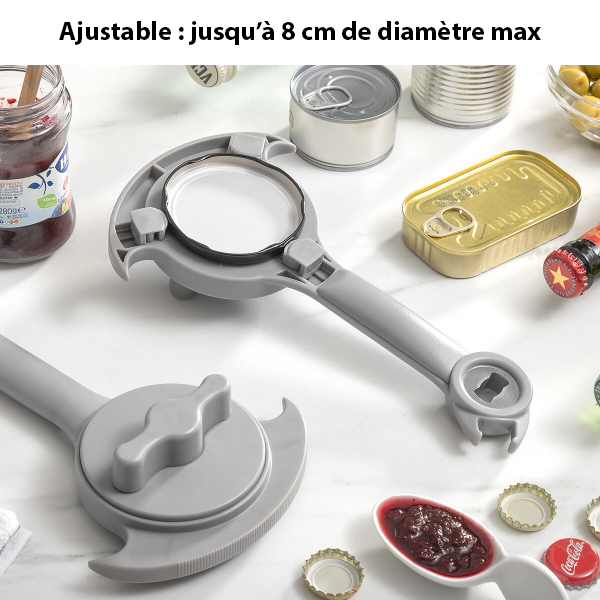 Ouvre-boîte multifonctionnel réglable 3 en 1 pour tous vos besoins en cuisine