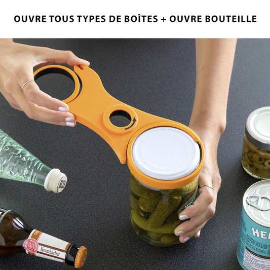 Ouvre-boîtes multifonction 5 en 1 - Un indispensable pour votre cuisine !