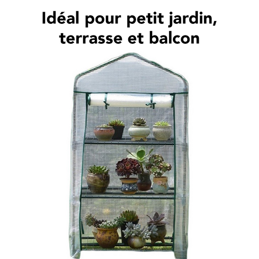 Mini serre mobile trois étages pour un jardinage optimisé dans les petits espaces