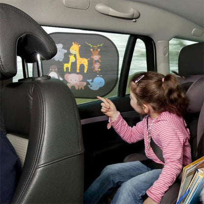 Pare-Soleil Cartoon Amusant pour Bébé - Protection UV et Confort en Voiture