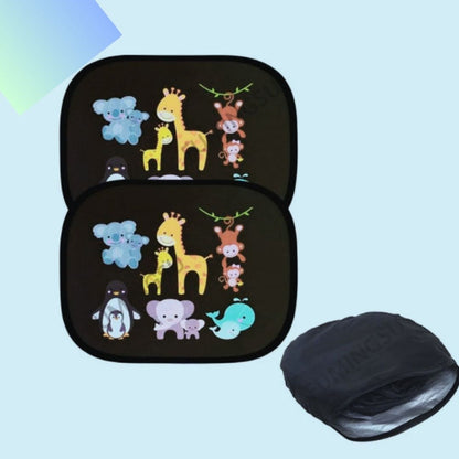 Pare-Soleil Cartoon Amusant pour Bébé - Protection UV et Confort en Voiture