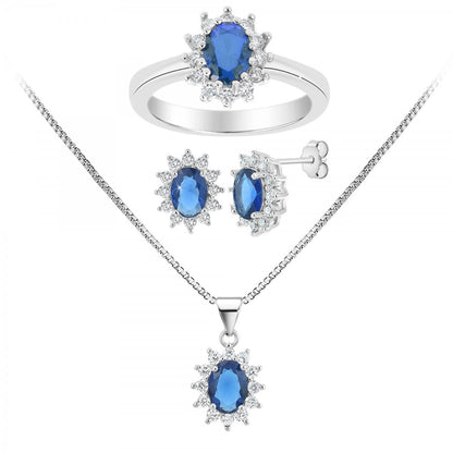 Parure Éblouissante en Zirconium (bagues, collier, boucles d'oreilles)