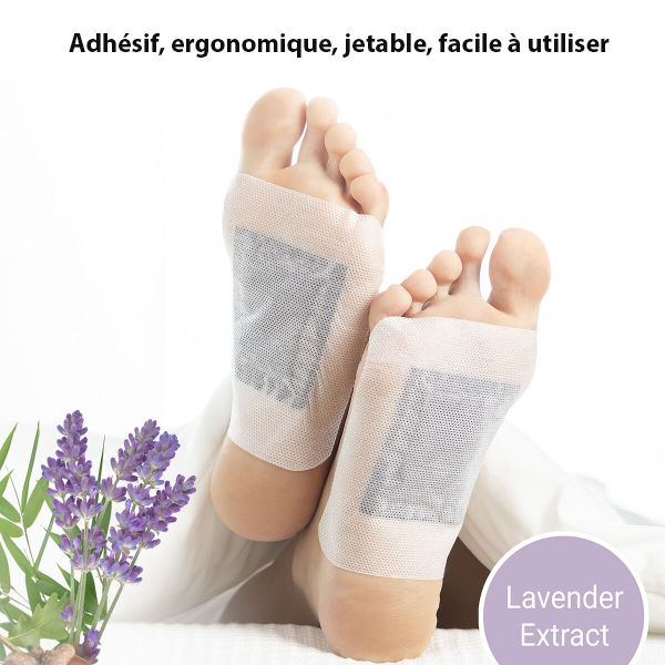 Lot de 10 patchs détoxifiants naturels à la lavande pour des pieds relaxés