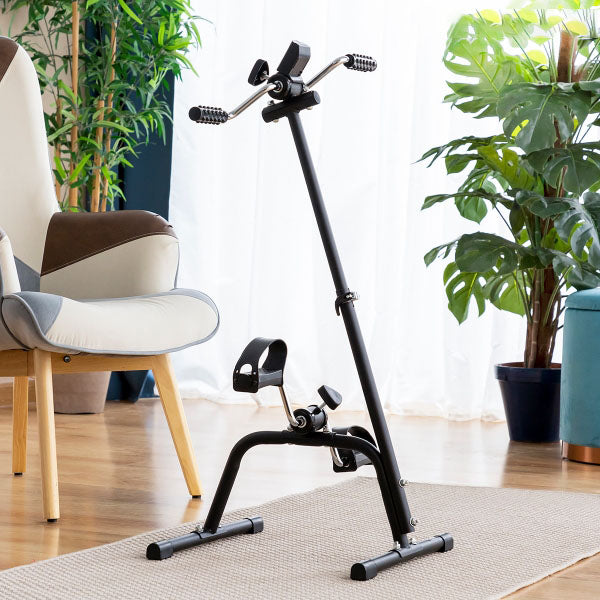 Pédalier ergonomique double pour tonifier bras et jambes à domicile