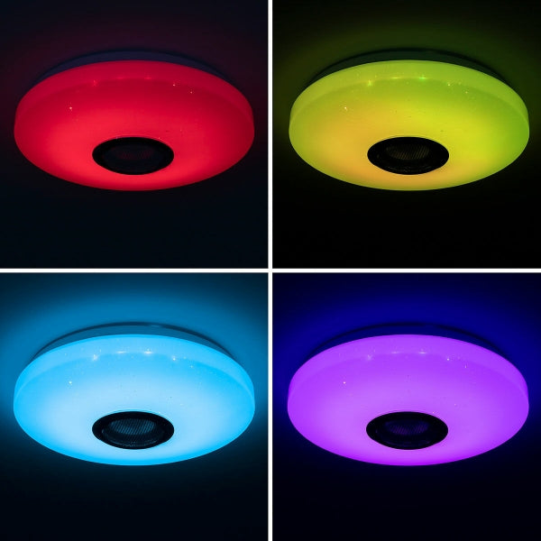 Plafonnier LED Bluetooth avec haut-parleur intégré et veilleuse magique