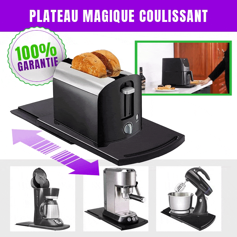 Plateau MAGIQUE coulissant pour un accès facile à vos appareils de cuisine