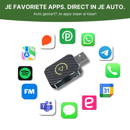 PlugWave 2.0 – Adaptateur Bluetooth Sans Fil pour Apple CarPlay & Android Auto