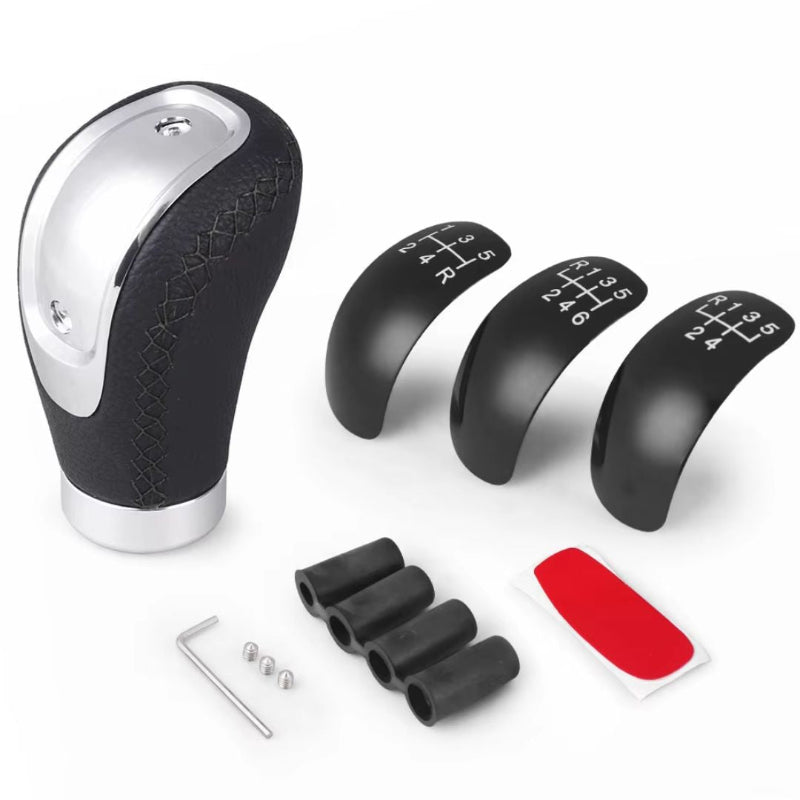 Pommeau de levier de vitesse ergonomique en aluminium brossé